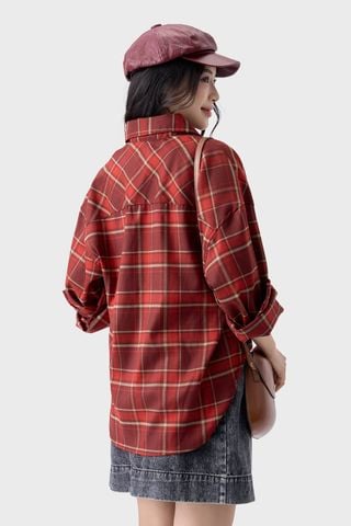 Áo Sơ Mi Nữ Kẻ Thô Dài Tay