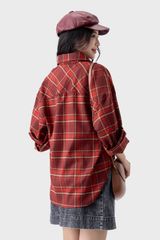 Áo Sơ Mi Nữ Kẻ Thô Dài Tay