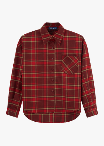 Áo Sơ Mi Nữ Kẻ Thô Dài Tay