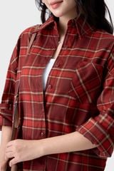 Áo Sơ Mi Nữ Kẻ Thô Dài Tay