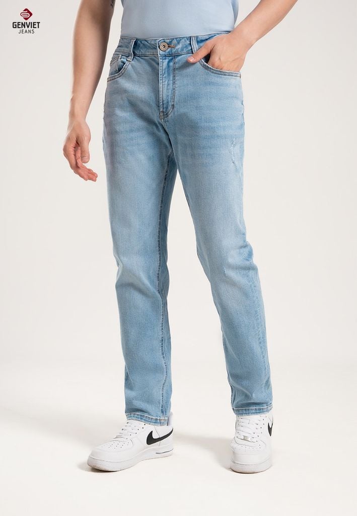 Quần Jeans Nam Ống Col Đứng