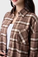 Áo Sơ Mi Nữ Kẻ Thô Dài Tay