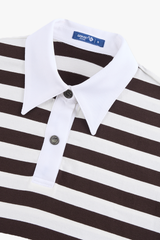 Áo Polo Croptop Kẻ Sọc Năng Động - Thiết Kế Cổ Phối Màu Thanh Lịch
