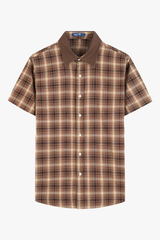 Áo Sơ Mi Nam Cộc Tay Kẻ Caro - Chất Vải Thô Trẻ Trung, Năng Động