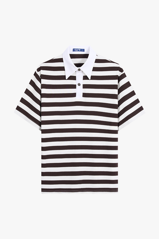 Áo Polo Croptop Kẻ Sọc Năng Động - Thiết Kế Cổ Phối Màu Thanh Lịch