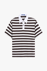 Áo Polo Croptop Kẻ Sọc Năng Động - Thiết Kế Cổ Phối Màu Thanh Lịch