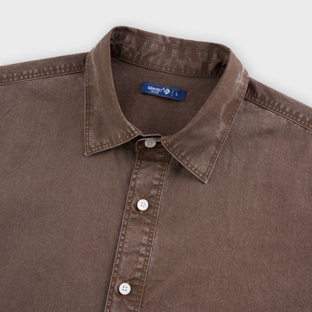 Áo Sơ Mi Nam Cộc Tay Phom Suông - Chất Liệu Thô Thoáng Mát, Trẻ Trung