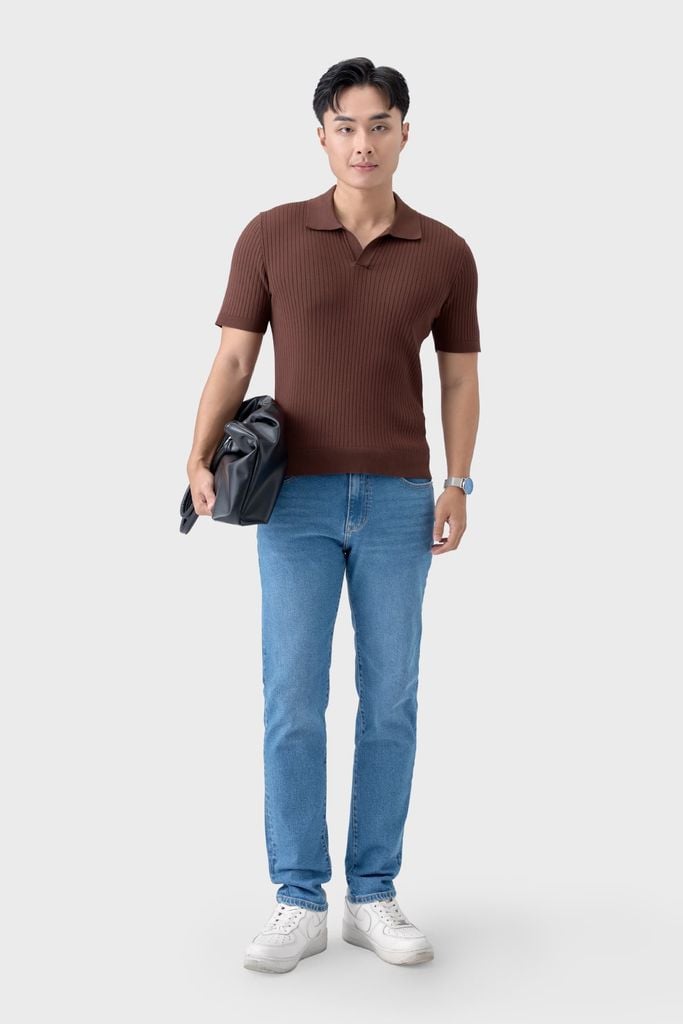 Áo Len Nam Cộc Tay Polo Knit - Slim-fit Trẻ Trung Lịch Lãm