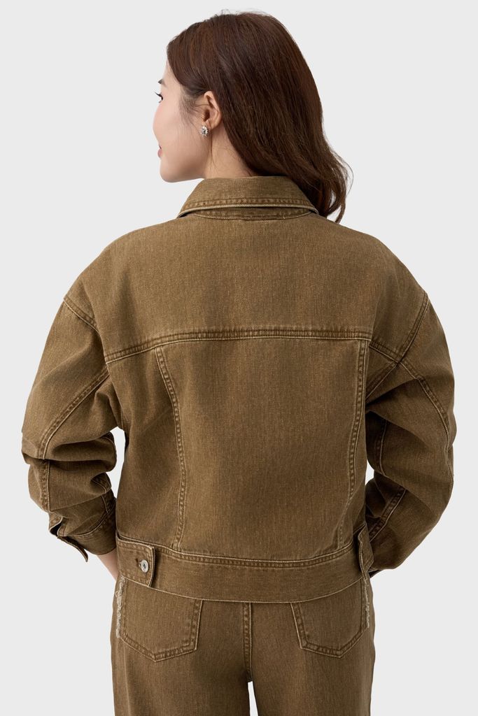 Áo Khoác Jean Nữ Premium – Snow Wash Độc Bản