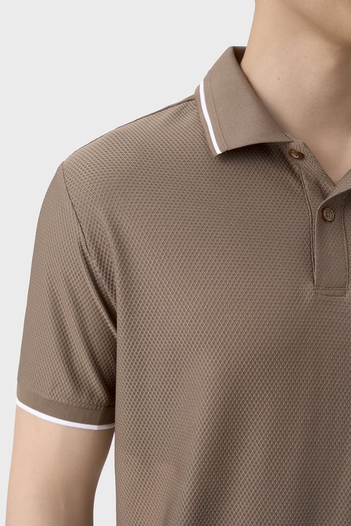 Áo Polo Nam Cộc Tay Suông Vừa - Họa Tiết Tổ Ong Thoáng Khí