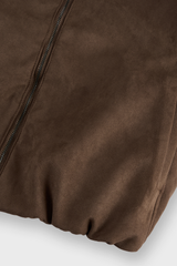 Áo Khoác Da Lộn Nữ Dáng Suông Có Mũ