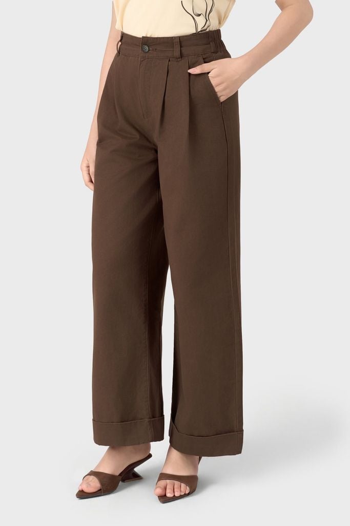 Quần Kaki Nữ Ống Suông Cotton Twill Cao Cấp - Tôn Dáng Thời Thượng