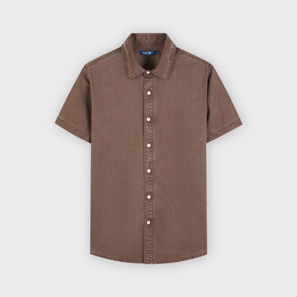 Áo Sơ Mi Nam Cộc Tay Phom Suông - Chất Liệu Thô Thoáng Mát, Trẻ Trung