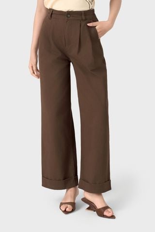 Quần Kaki Nữ Ống Suông Cotton Twill Cao Cấp - Tôn Dáng Thời Thượng