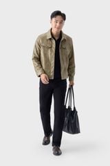 Áo Da Nam Cao Cấp - Khoác Da PU Mềm Dáng Trucker