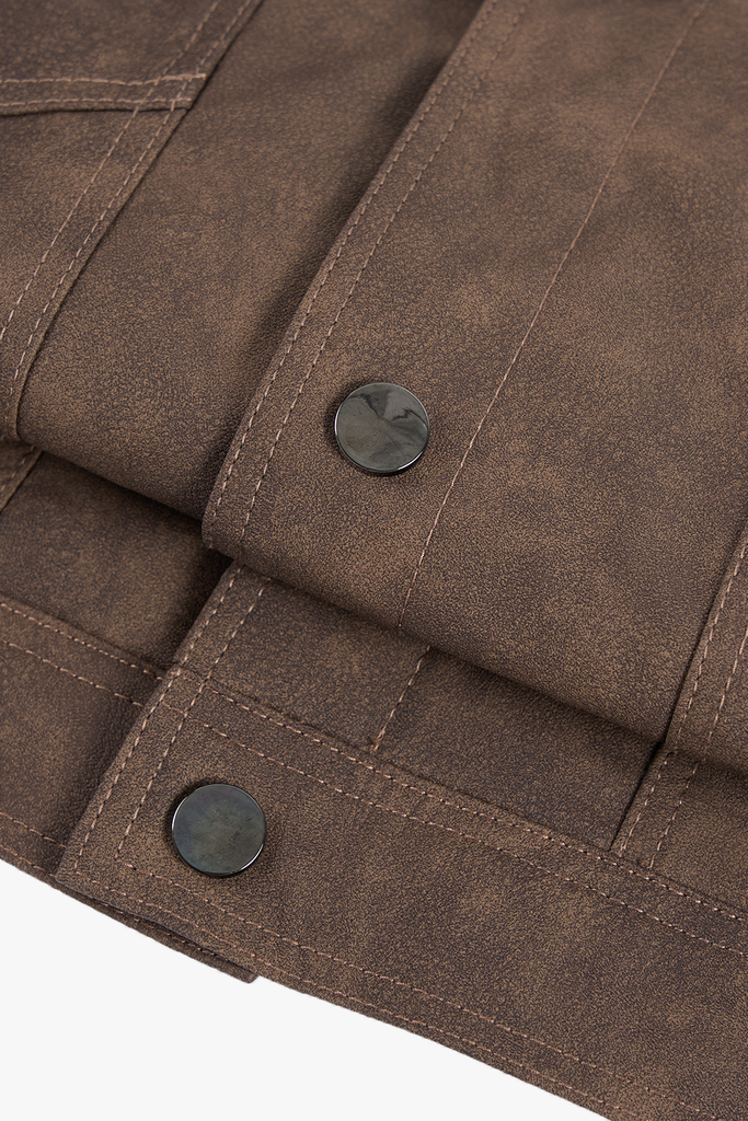 Áo Da Nam Cao Cấp - Khoác Da PU Mềm Dáng Trucker