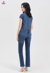 Áo Sơ Mi Jeans Cộc Tay Nữ