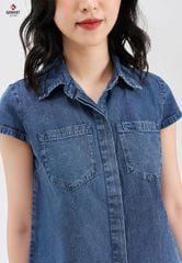 Áo Sơ Mi Jeans Cộc Tay Nữ