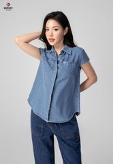 Áo Sơ Mi Jeans Cộc Tay Nữ