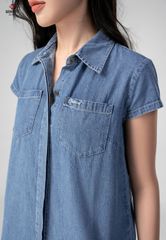 Áo Sơ Mi Jeans Cộc Tay Nữ
