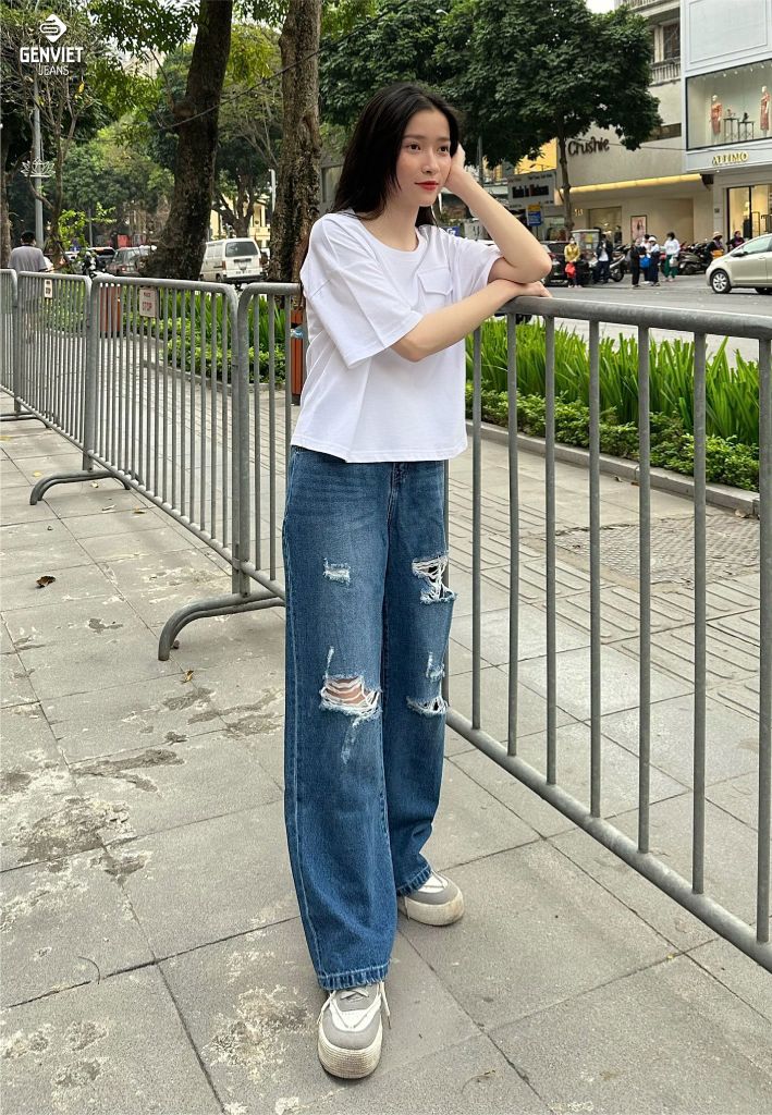 Quần Jeans Nữ Ống Suông