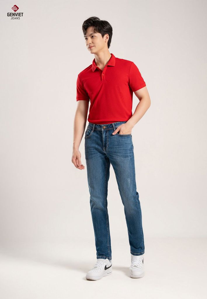 Quần Jeans Nam Ống Col Đứng