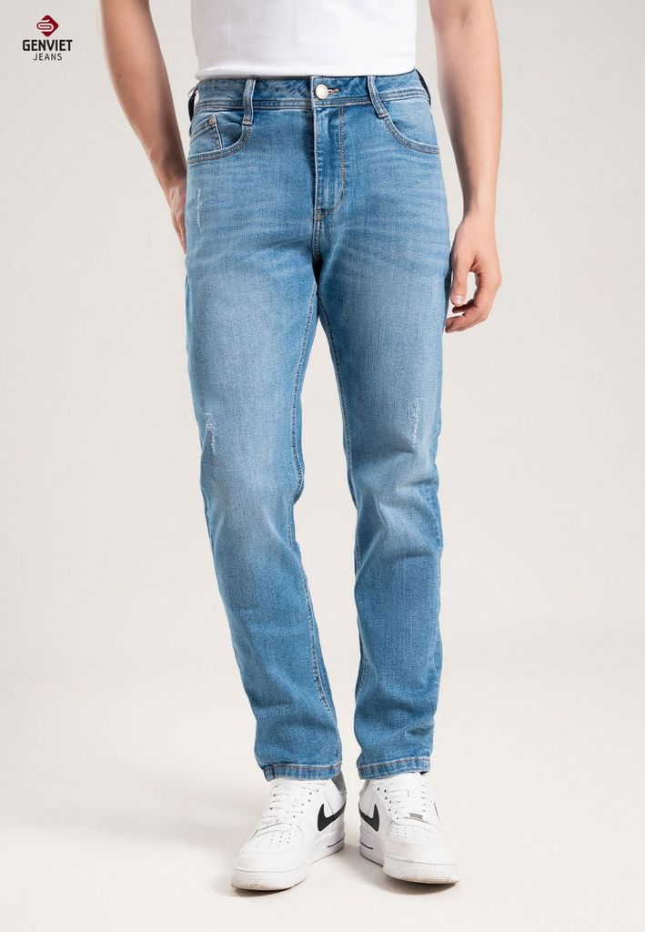 Quần Jeans Nam Ống Col Đứng