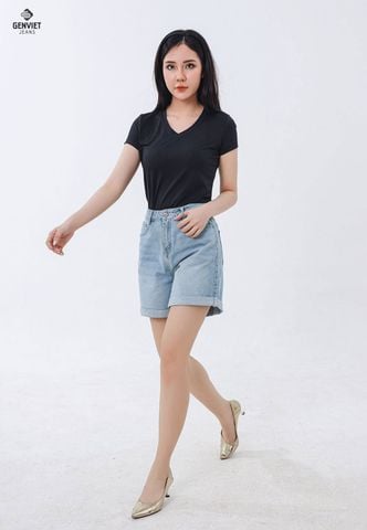 Quần Sooc Jeans Nữ Dáng A