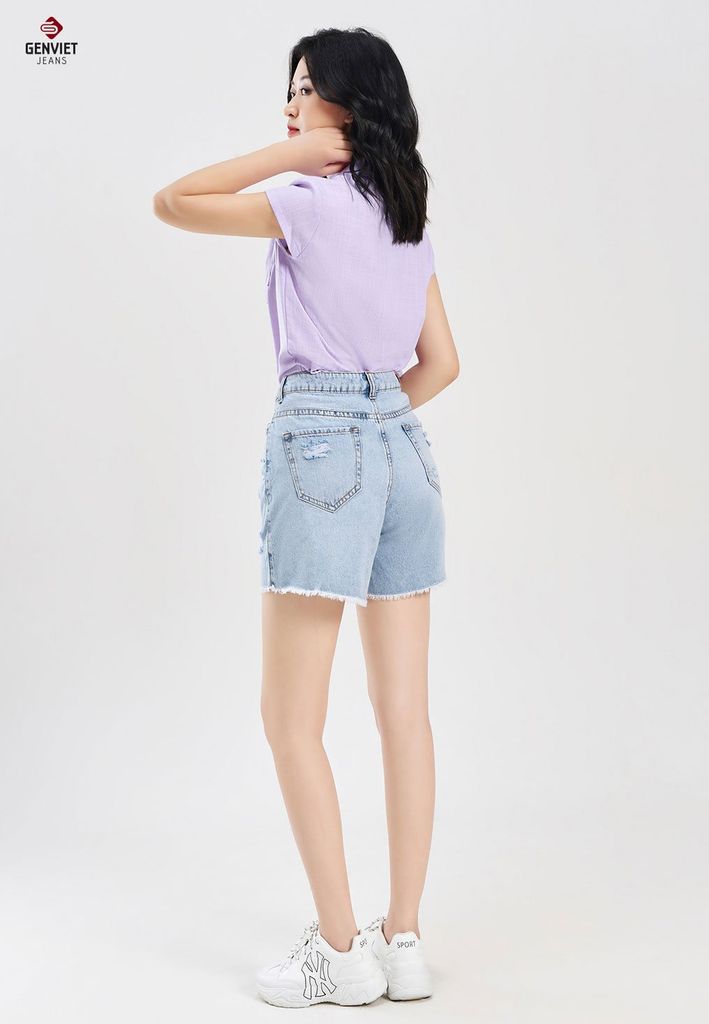 Quần Sooc Jeans Nữ Dáng A