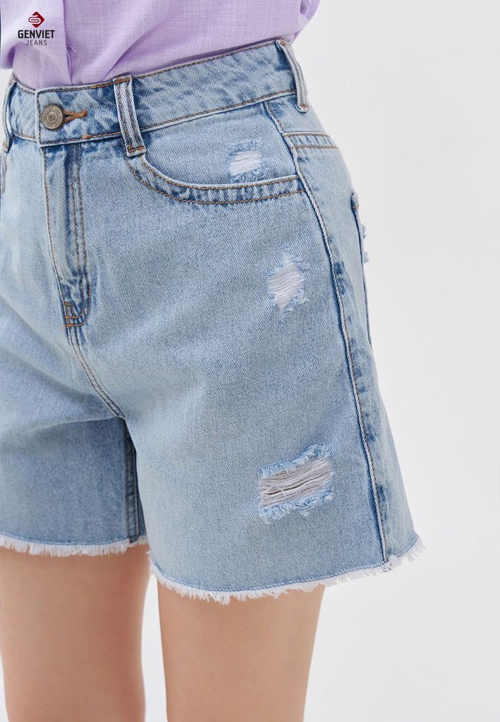 Quần Sooc Jeans Nữ Dáng A