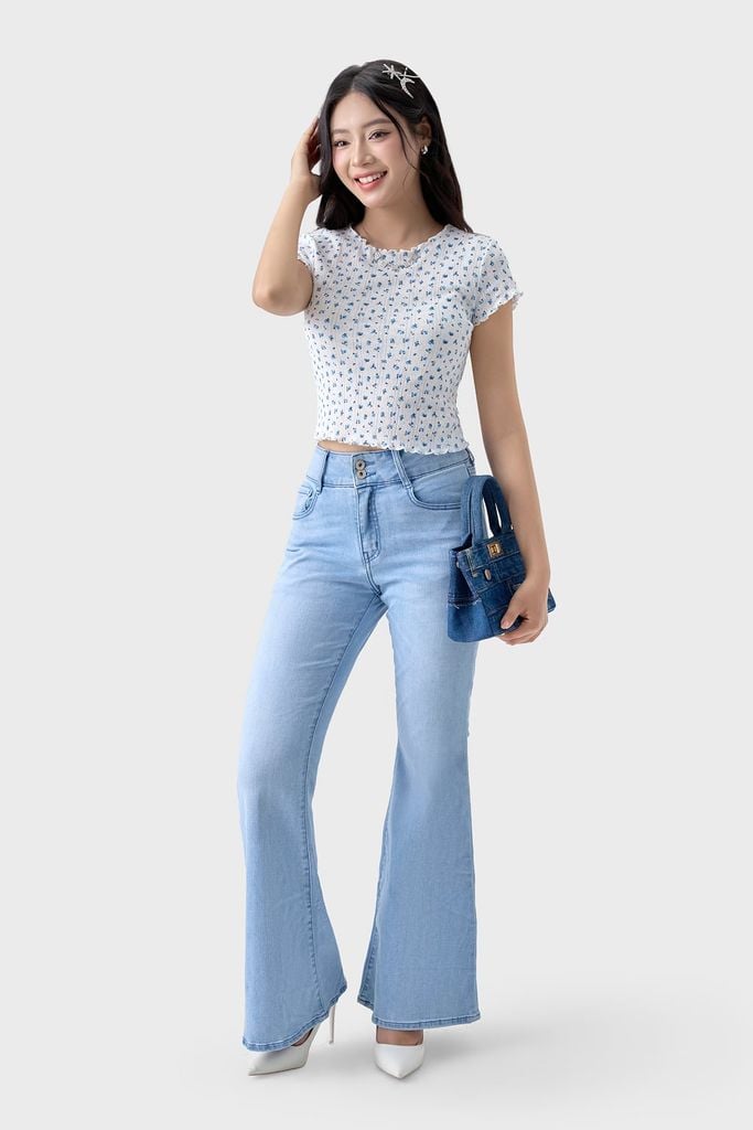 Áo Thun Nữ Cộc Tay Croptop - Thun Gân Co Giãn, Nhẹ Nhàng Vintage