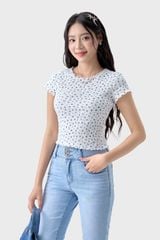 Áo Thun Nữ Cộc Tay Croptop - Thun Gân Co Giãn, Nhẹ Nhàng Vintage