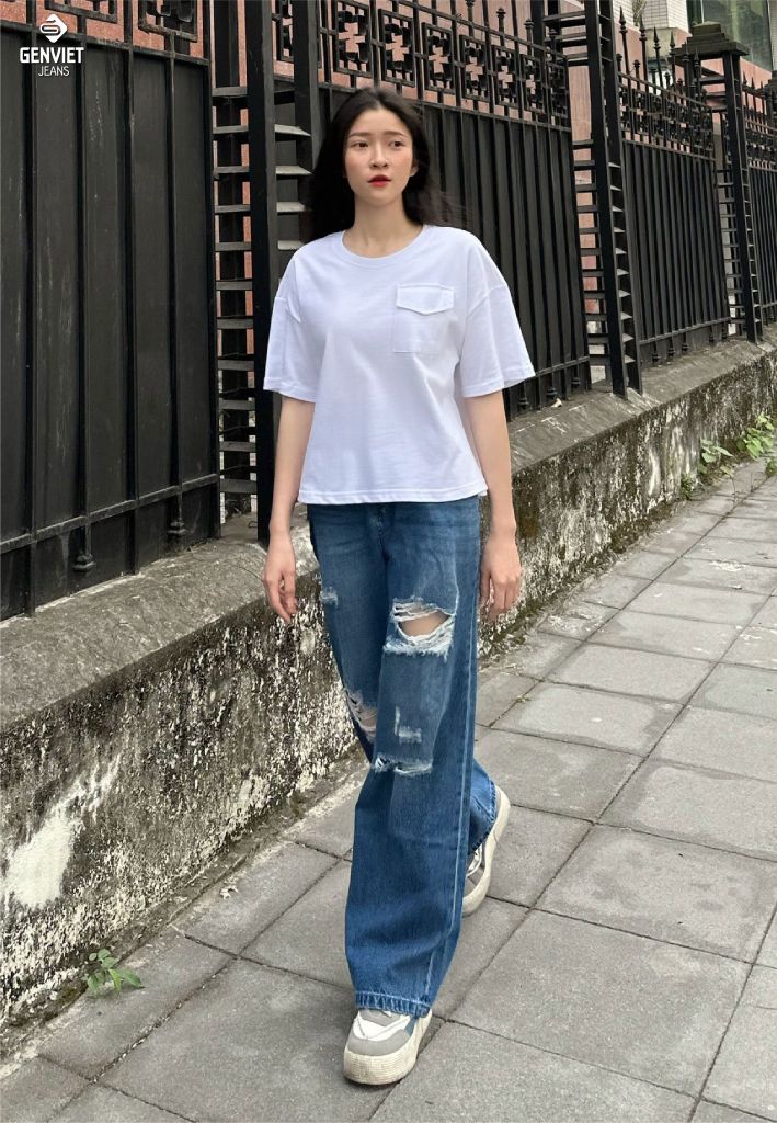 Quần Jeans Nữ Ống Suông