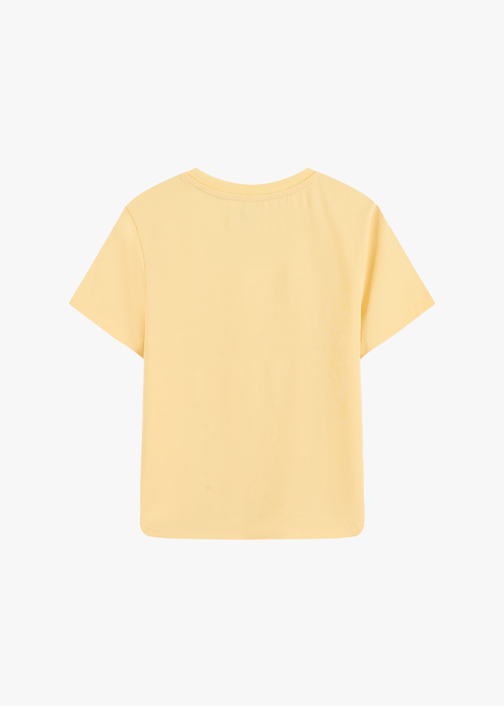 Áo Thun Nữ Cộc Tay Phom Suông - Thiết Kế Gấu Bo Cong Trẻ Trung