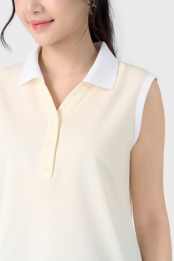 Áo Polo Nữ Sát Nách Cotton Poplin Cao Cấp - Thời Trang Hè Mềm Mát