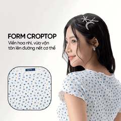 Áo Thun Nữ Cộc Tay Croptop - Thun Gân Co Giãn, Nhẹ Nhàng Vintage