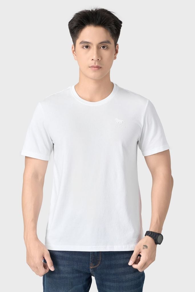 Áo Phông Nam Cổ Tròn Dáng Suông Vừa - Dập Nổi Logo Inspire Tinh Tế