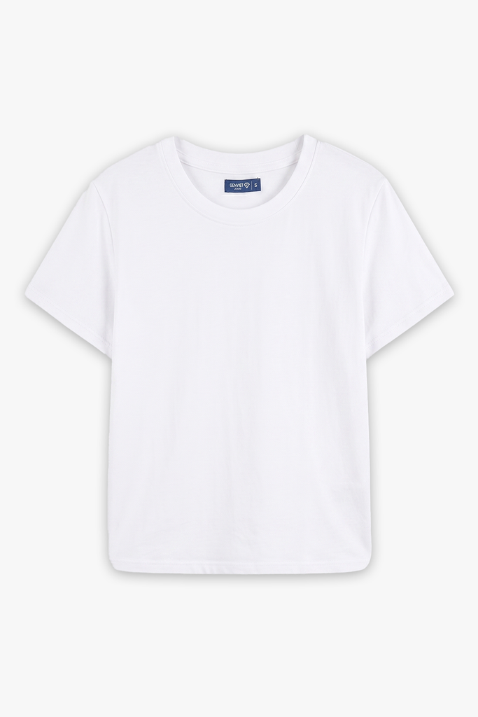 Áo Thun Nữ Cộc Tay Phom Suông - Thiết Kế Gấu Bo Cong Trẻ Trung