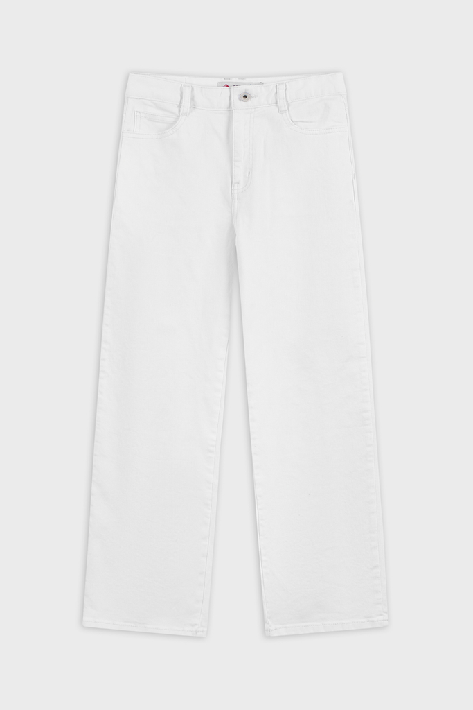 Quần Jean Nữ Ống Suông Vừa Cotton Denim Cao Cấp - Cạp Cao Hack Dáng Thon Gọn Tinh Tế