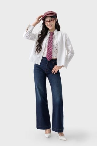 Áo Sơ Mi Trắng Nữ Dài Tay - Cổ Đức Thanh Lịch