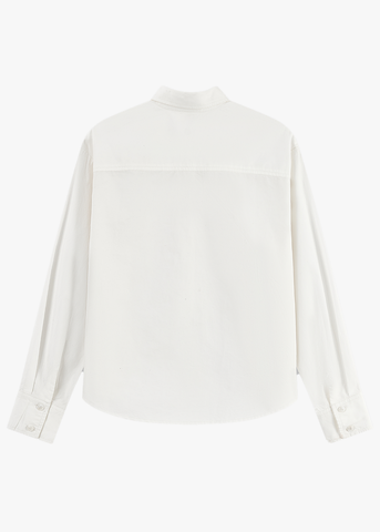 Áo Sơ Mi Nữ Dài Tay Trắng - Cổ Đức Thanh Lịch