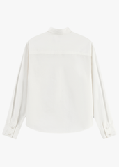 Áo Sơ Mi Nữ Dài Tay Trắng - Cổ Đức Thanh Lịch