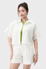 Áo Sơ Mi Nữ Cộc Tay Phom Suông - Chất Vải Thô Xốp Trẻ Trung