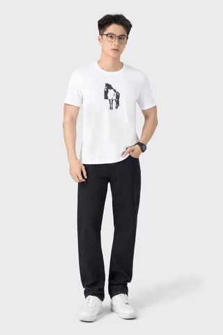 Áo Phông Nam Cổ Tròn Cotton Jersey Thượng Hạng - Họa Tiết Ngựa Phong Cách