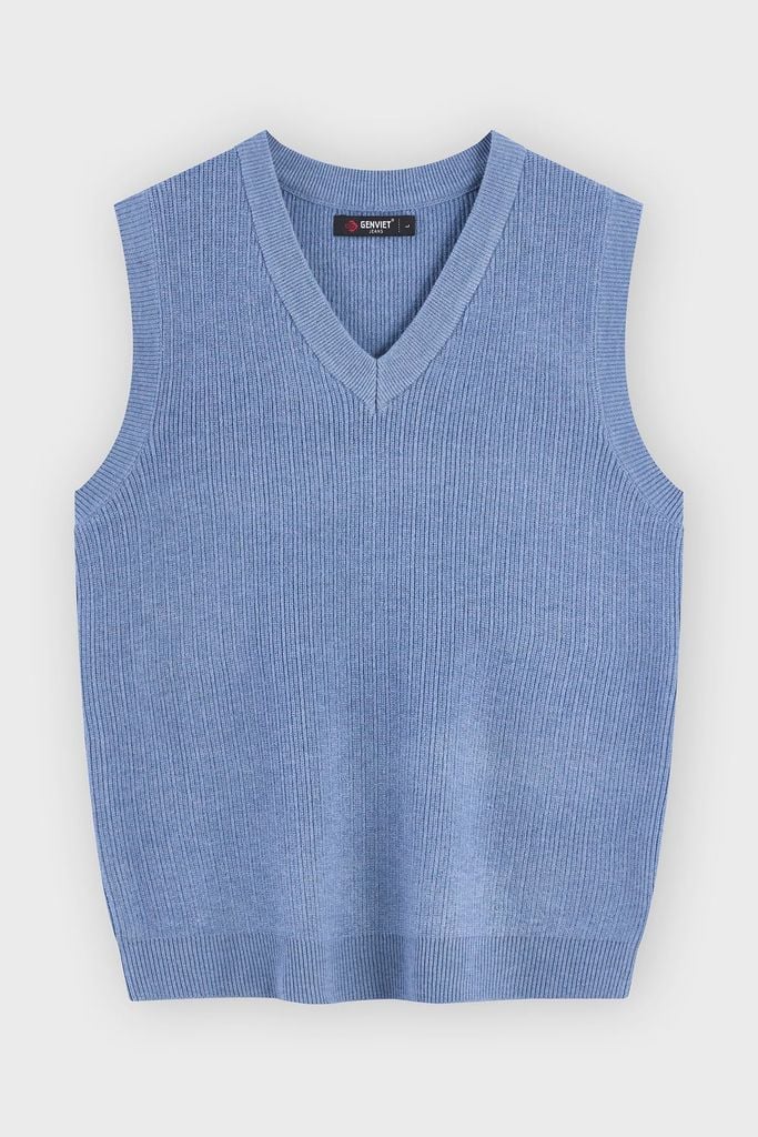 Áo Len Sát Nách Nam Cổ V Premium Fine-Knit - Chuẩn Form Lịch Lãm