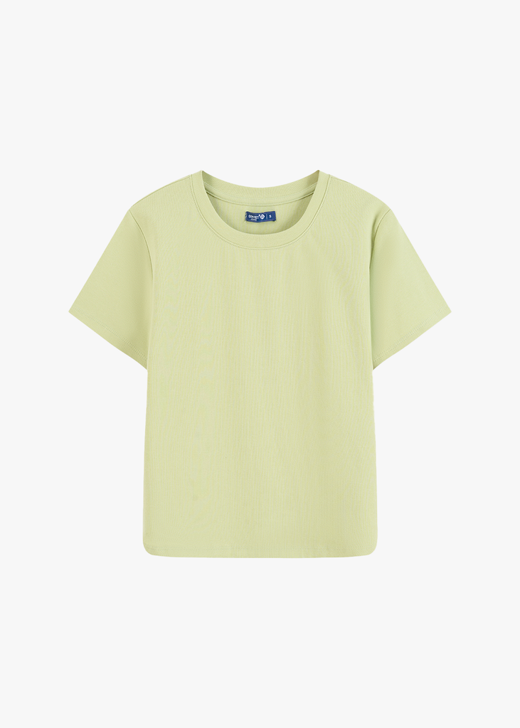 Áo Thun Nữ Cộc Tay Phom Suông - Thiết Kế Gấu Bo Cong Trẻ Trung