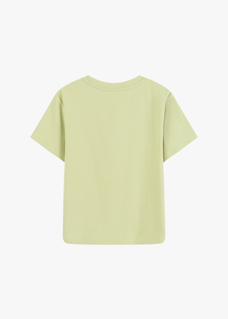 Áo Thun Nữ Cộc Tay Phom Suông - Thiết Kế Gấu Bo Cong Trẻ Trung