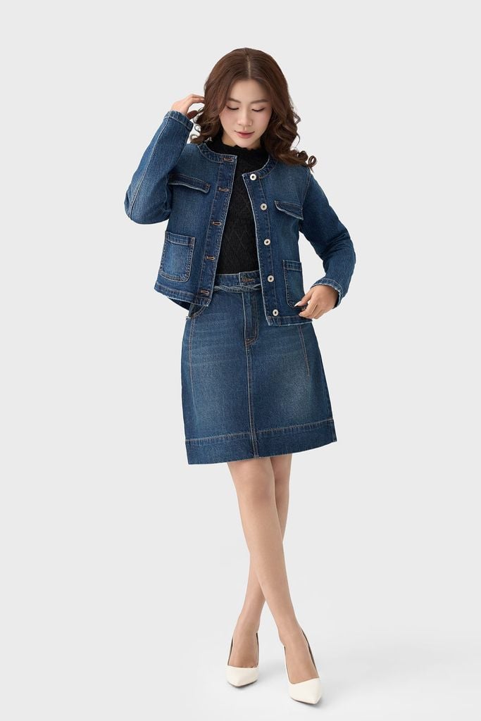 Chân Váy Jean Chữ A – Dáng Ngắn Dễ Phối