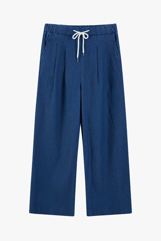 Quần Jean Nữ Ống Rộng Soft-Touch Denim Cao Cấp - Cạp Chun Hack Dáng Thoải Mái