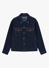 Áo Khoác Jean Nam Form Vừa – Laser Wash Bụi Bặm